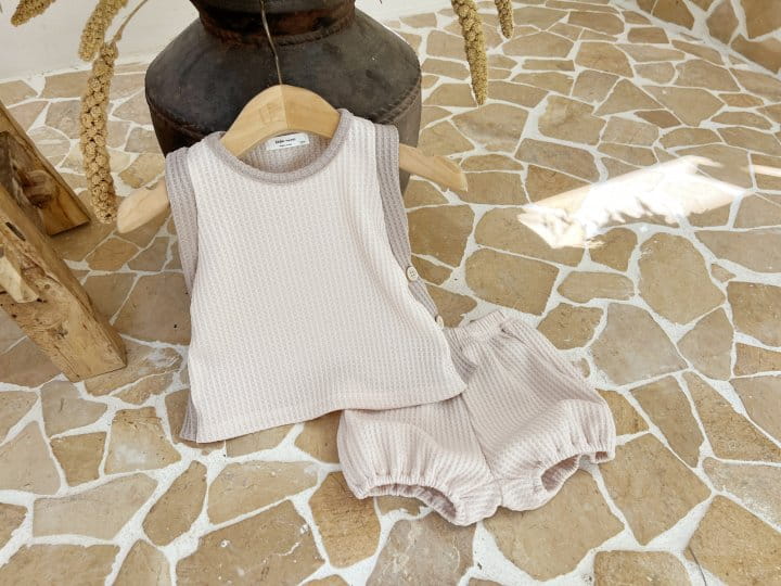 Bebe Nine - Korean Baby Fashion - #babyoutfit - Croffle Top Botom Set - 6