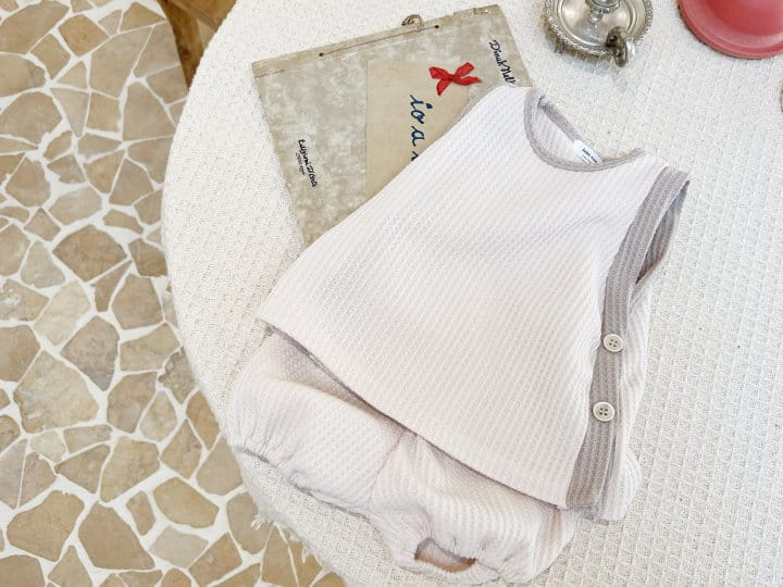 Bebe Nine - Korean Baby Fashion - #babyoutfit - Croffle Top Botom Set - 7