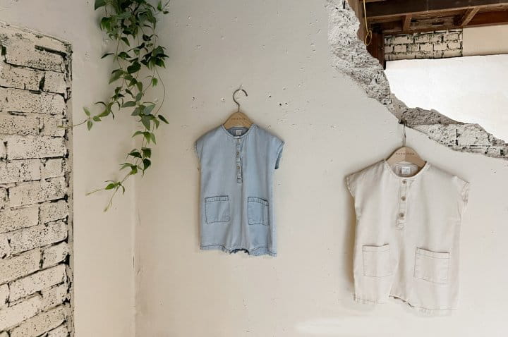 Bebe Nine - Korean Baby Fashion - #babyoutfit - Denim Loder Body Suit