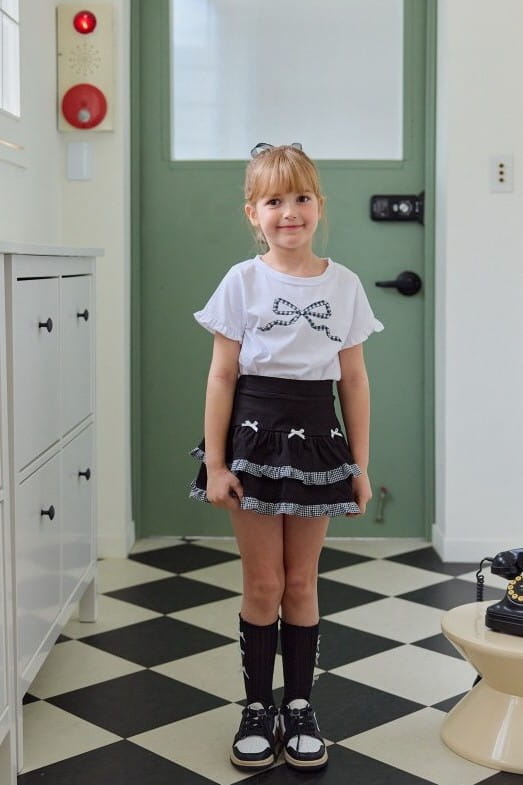 Berry Berry - Korean Children Fashion - #Kfashion4kids - Check Ribbon Tee - 2
