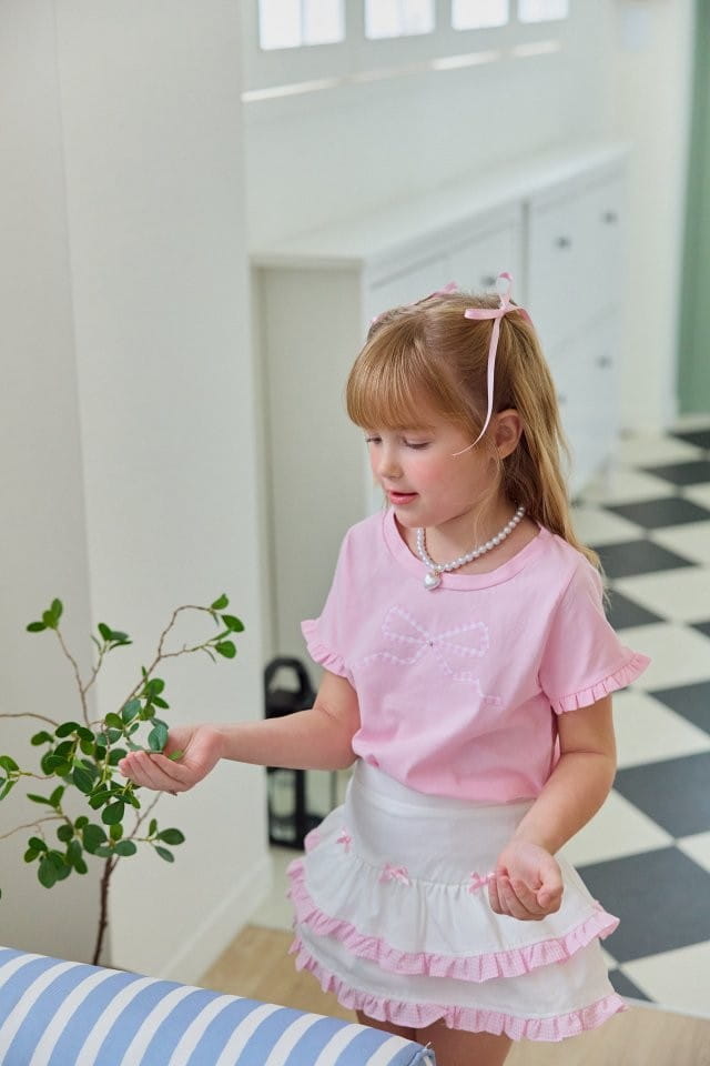 Berry Berry - Korean Children Fashion - #childofig - Check Ribbon Tee - 8