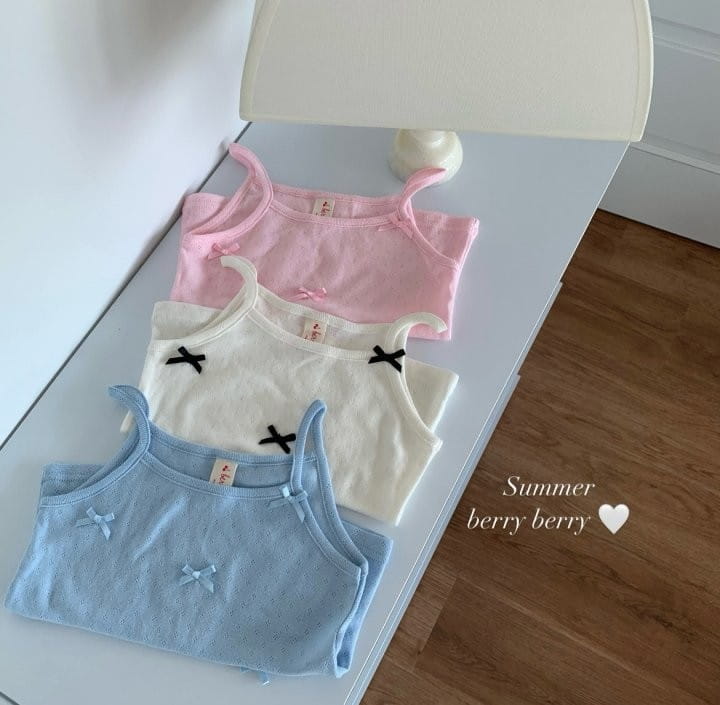 Berry Berry - Korean Children Fashion - #prettylittlegirls - Ribbon String Sleeveless Tee - 4
