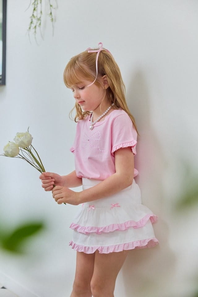 Berry Berry - Korean Children Fashion - #discoveringself - Check Ribbon Tee - 11