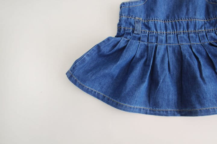 Bienvenu - Korean Children Fashion - #fashionkids - Denim Dungarees One-Piece - 10
