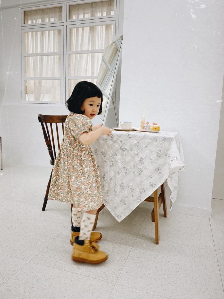 Bienvenu - Korean Children Fashion - #kidsshorts - Ribbon String Puff Flower One-Piece - 5