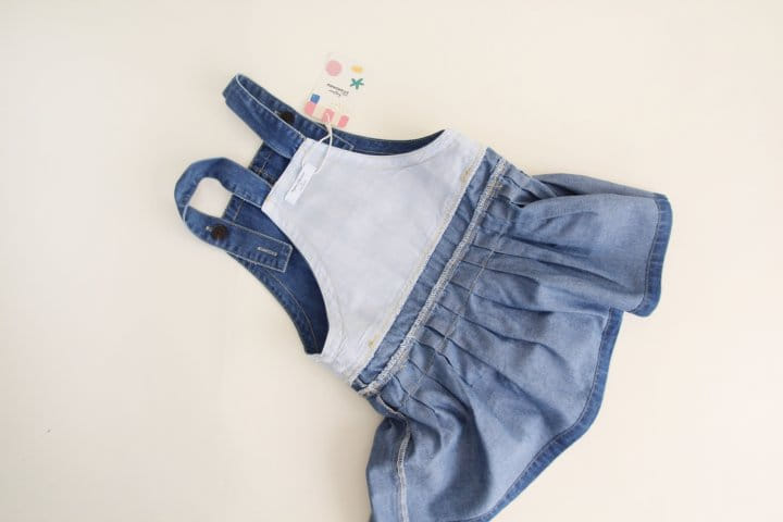 Bienvenu - Korean Children Fashion - #kidsshorts - Denim Dungarees One-Piece - 11