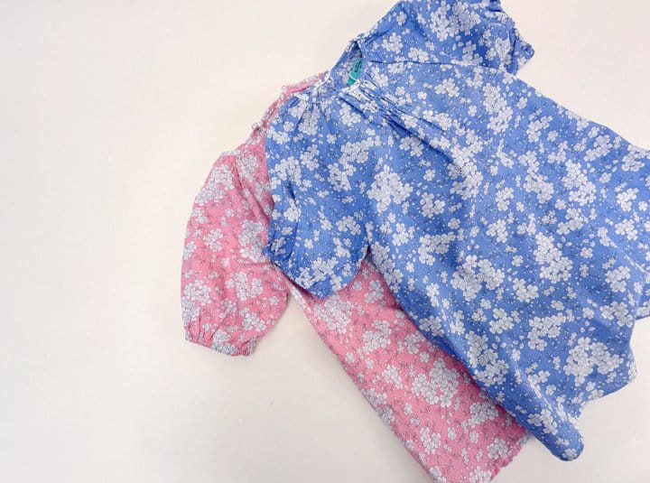 Bienvenu - Korean Children Fashion - #littlefashionista - Puff A Line Flower One-Piece - 6