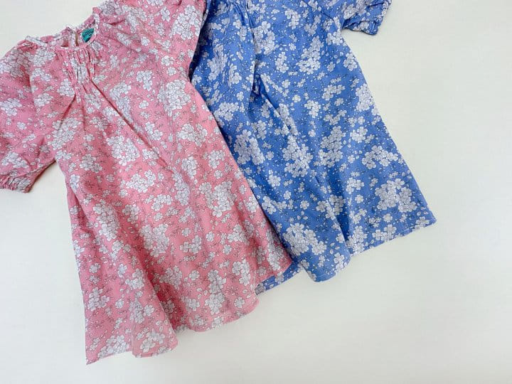 Bienvenu - Korean Children Fashion - #magicofchildhood - Puff A Line Flower One-Piece - 7