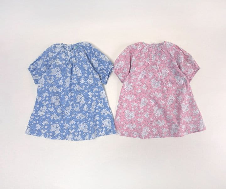 Bienvenu - Korean Children Fashion - #prettylittlegirls - Puff A Line Flower One-Piece - 9