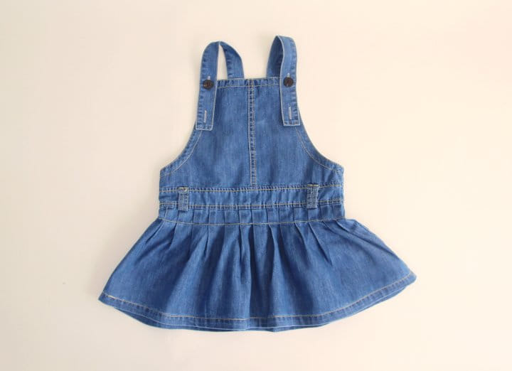 Bienvenu - Korean Children Fashion - #prettylittlegirls - Denim Dungarees One-Piece - 2