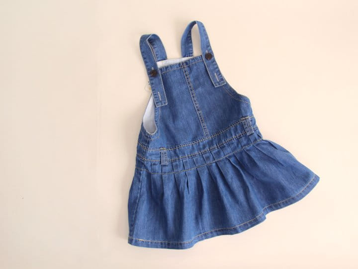 Bienvenu - Korean Children Fashion - #todddlerfashion - Denim Dungarees One-Piece - 3