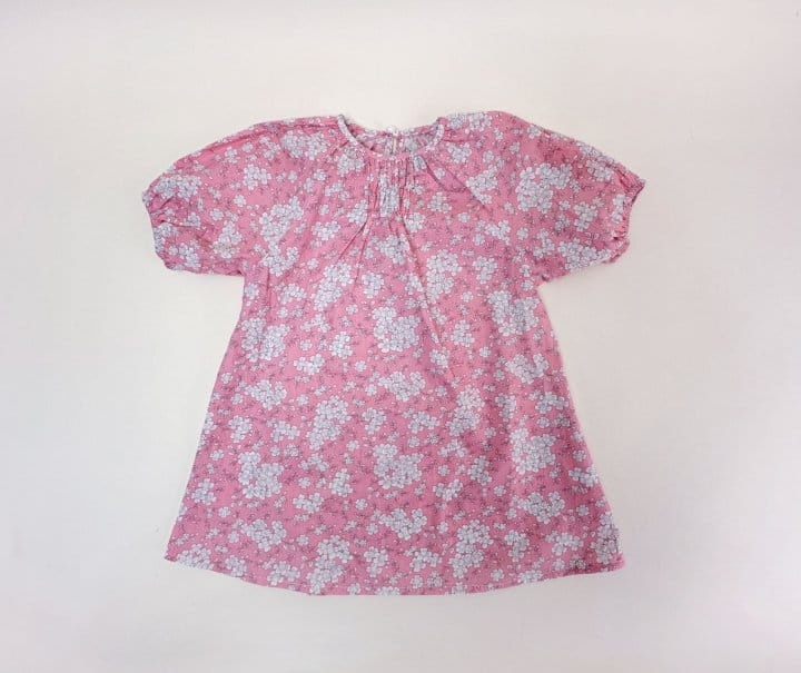 Bienvenu - Korean Children Fashion - #toddlerclothing - Puff A Line Flower One-Piece - 11