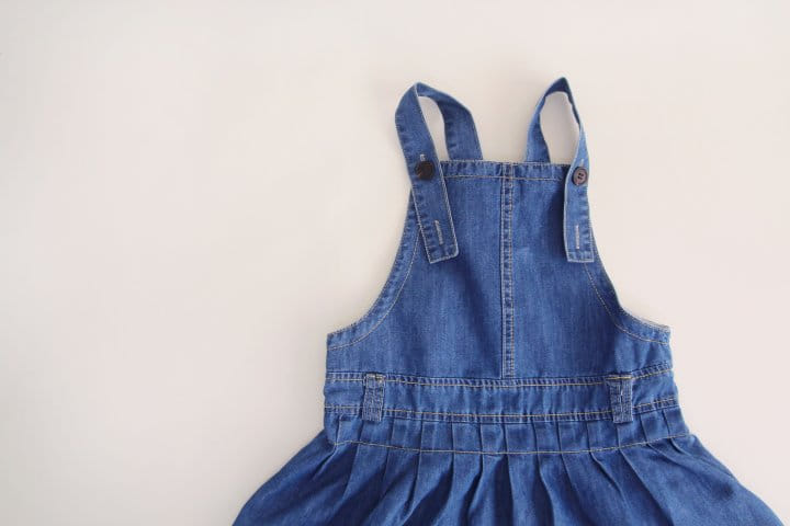 Bienvenu - Korean Children Fashion - #todddlerfashion - Denim Dungarees One-Piece - 4