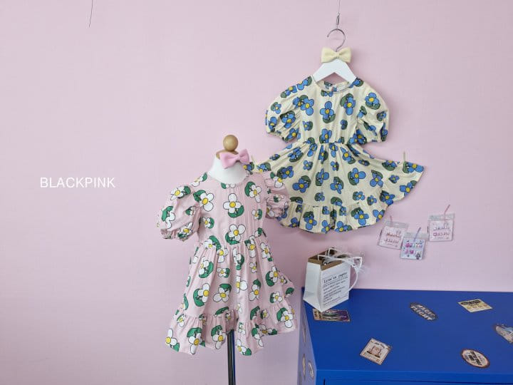 Black Pink - Korean Children Fashion - #kidsshorts - Juri Big Flower One-Piece - 4