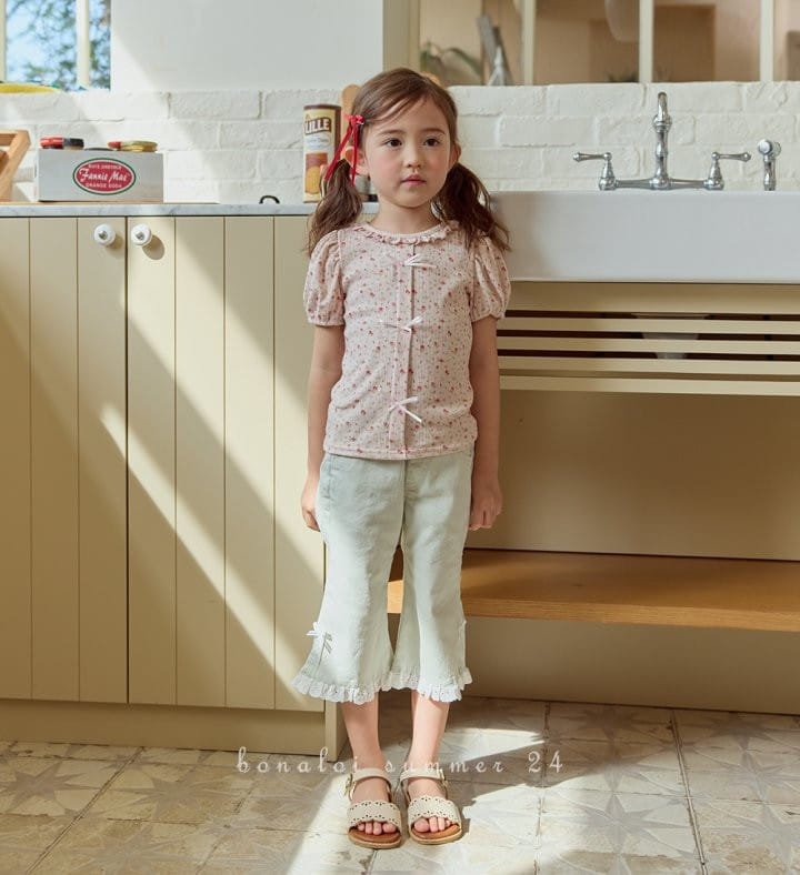 Bonaloi - Korean Children Fashion - #Kfashion4kids - Eyelet Ribbon Tee - 7