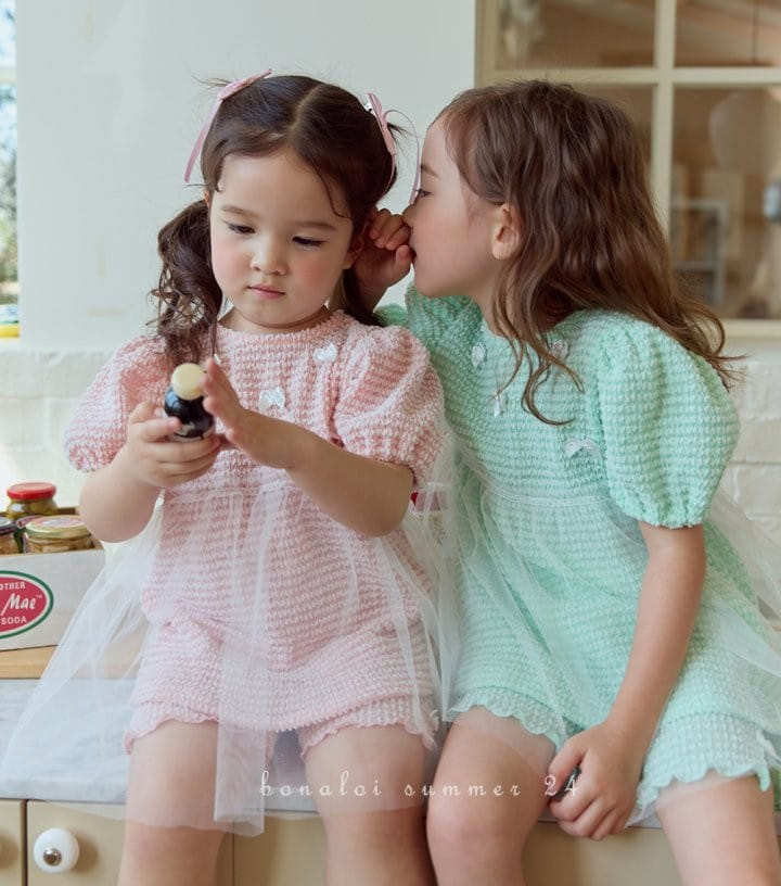 Bonaloi - Korean Children Fashion - #discoveringself - Sha Sha Ribbon Ping Top Bottom Set - 10