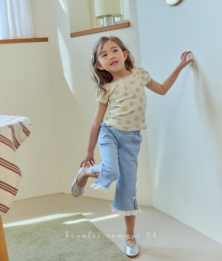 Bonaloi - Korean Children Fashion - #fashionkids - Candy Span Denim Pants