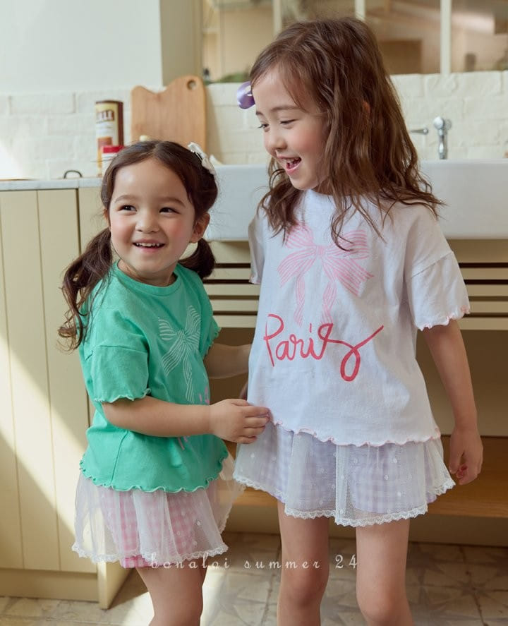 Bonaloi - Korean Children Fashion - #kidzfashiontrend - Paris Paint Tee - 10