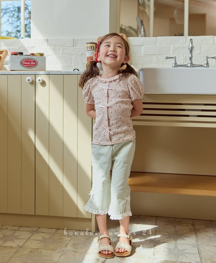 Bonaloi - Korean Children Fashion - #minifashionista - Eyelet Ribbon Tee - 10
