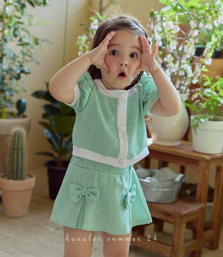 Bonaloi - Korean Children Fashion - #minifashionista - Grape Fruit Jacket  Top Bottom Set - 3