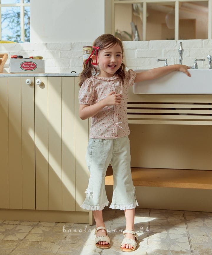 Bonaloi - Korean Children Fashion - #prettylittlegirls - Eyelet Ribbon Tee - 11