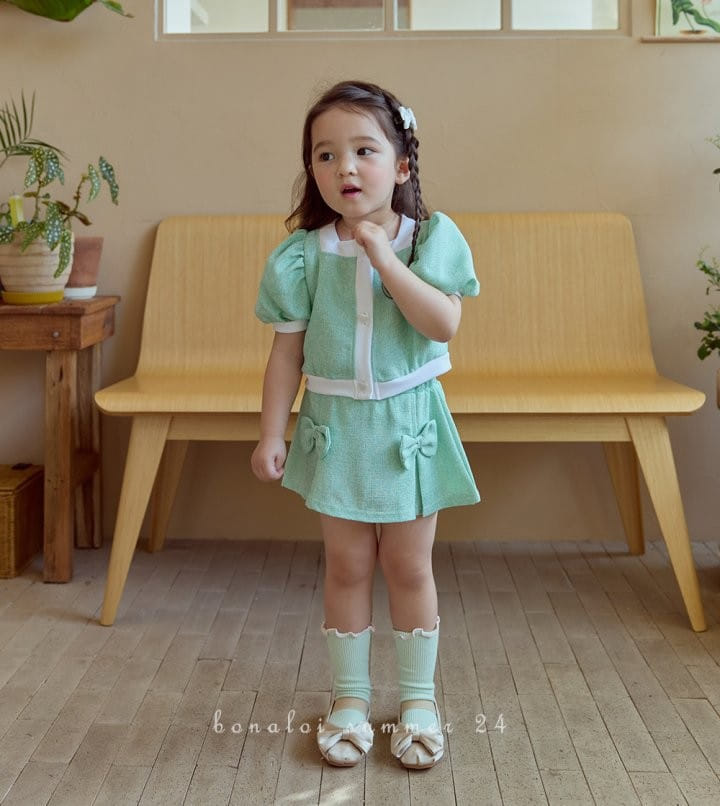 Bonaloi - Korean Children Fashion - #minifashionista - Grape Fruit Jacket  Top Bottom Set - 4