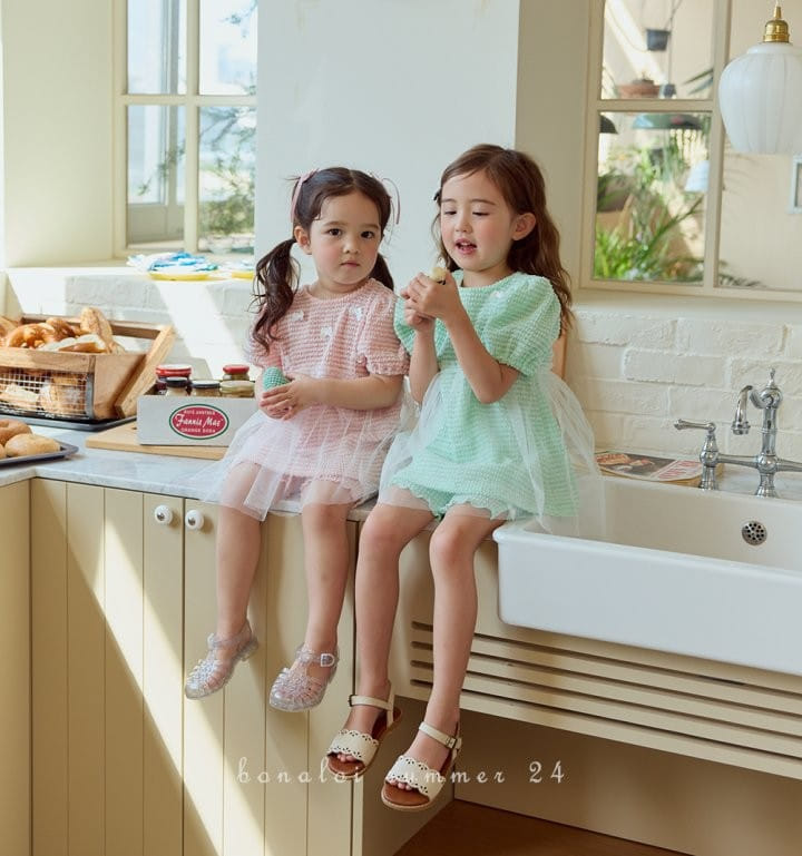 Bonaloi - Korean Children Fashion - #stylishchildhood - Sha Sha Ribbon Ping Top Bottom Set - 6