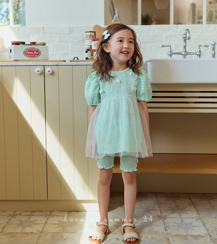Bonaloi - Korean Children Fashion - #toddlerclothing - Sha Sha Ribbon Ping Top Bottom Set - 5
