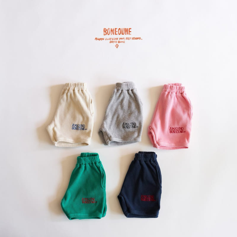 Boneoune - Korean Children Fashion - #minifashionista - Smurf Waffle Shorts