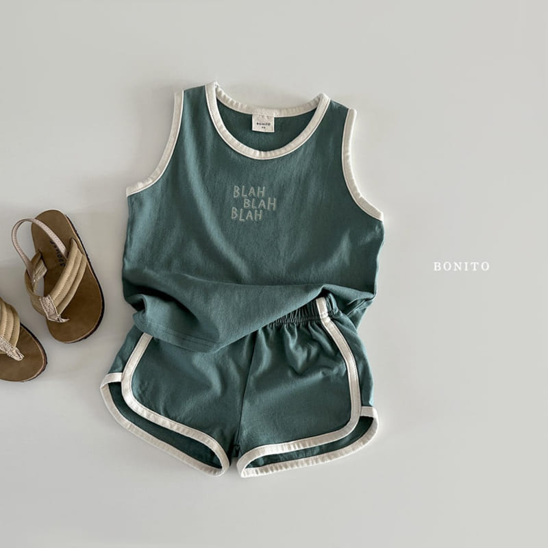 Bonito - Korean Baby Fashion - #babyboutique - Blah Blah Sleeveless Top Bottom Set - 4