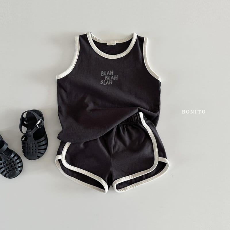 Bonito - Korean Baby Fashion - #babygirlfashion - Blah Blah Sleeveless Top Bottom Set - 9