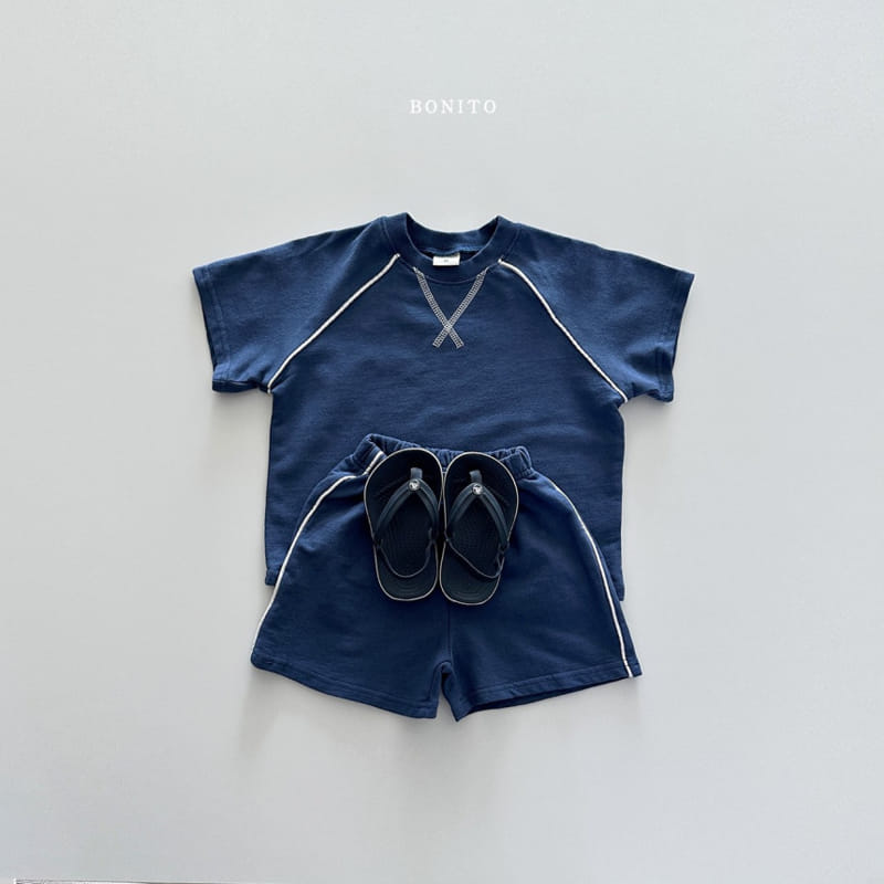 Bonito - Korean Baby Fashion - #babyoninstagram - Bbing Line Guy Top Bottom Set - 10