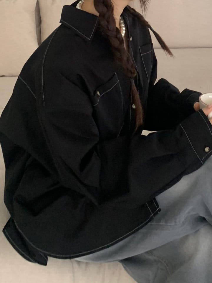 Bricklane - Korean Women Fashion - #momslook - Stitch Shirt - 7