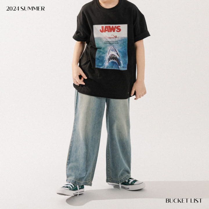 Bucket List - Korean Children Fashion - #childrensboutique - Jaws Printing Short Sleeve Tee - 9