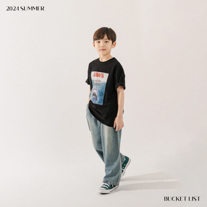 Bucket List - Korean Children Fashion - #minifashionista - Jaws Printing Short Sleeve Tee - 5