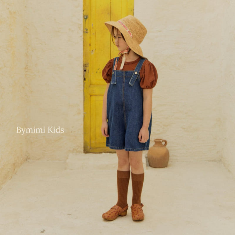 Bymimi - Korean Children Fashion - #kidsshorts - Linen Denim Dungarees Pants
