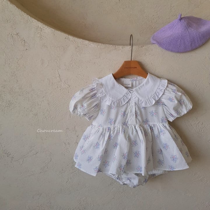 Choucream - Korean Baby Fashion - #smilingbaby - Kaila Flower One-Piece Body Suit - 2