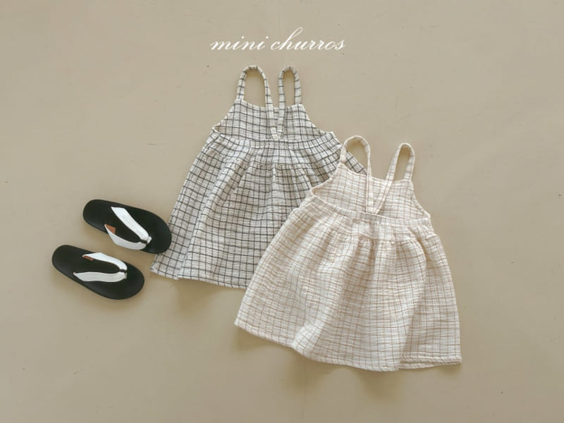 Churros - Korean Children Fashion - #Kfashion4kids - Loen Check One-Piece - 11