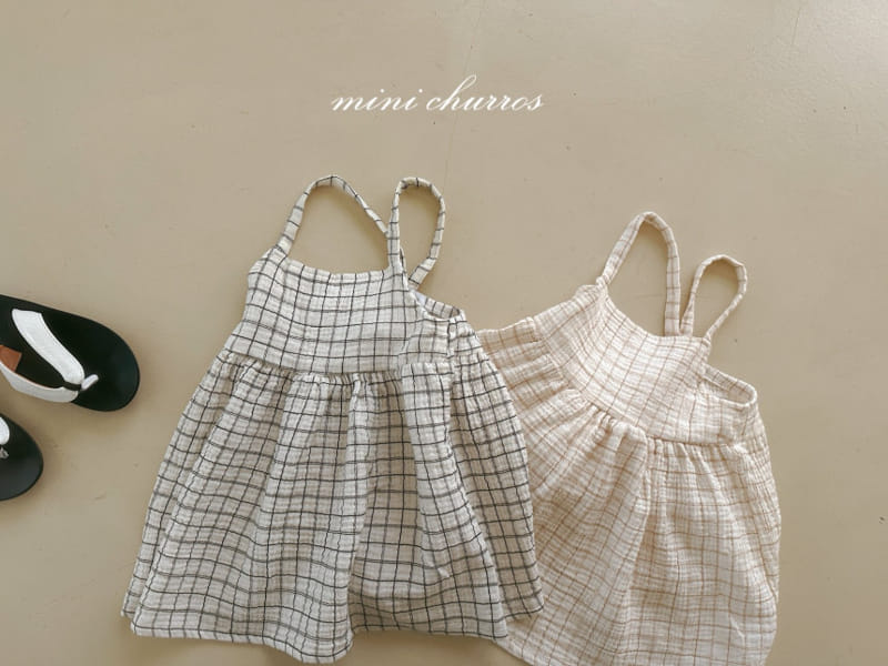 Churros - Korean Children Fashion - #childofig - Loen Check One-Piece - 3