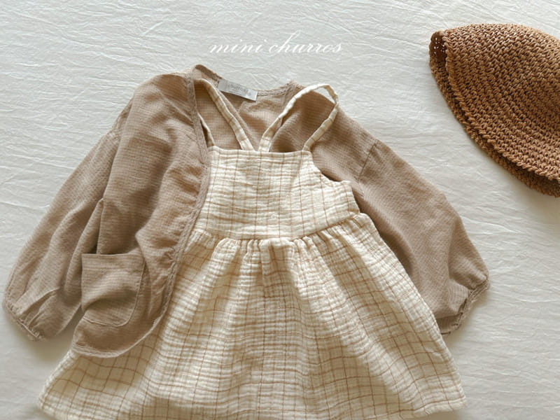 Churros - Korean Children Fashion - #childofig - Loen Check One-Piece - 4
