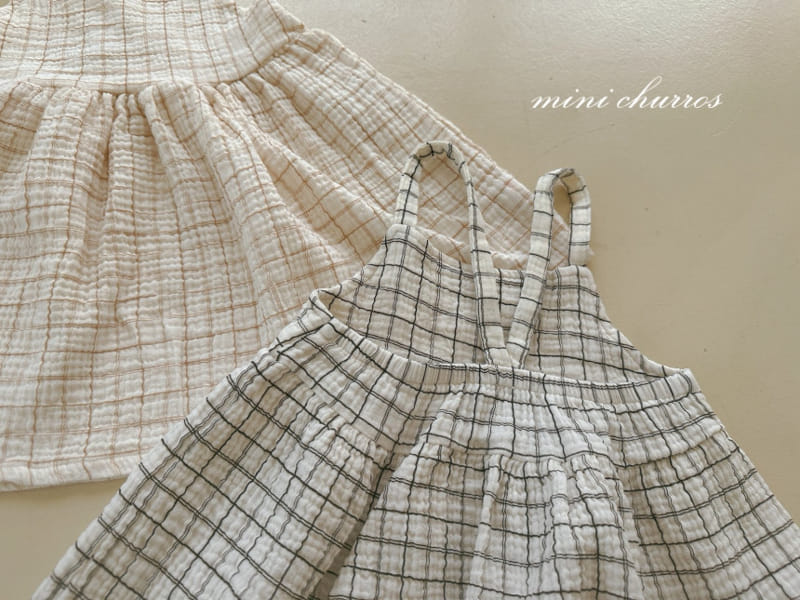 Churros - Korean Children Fashion - #fashionkids - Loen Check One-Piece - 7