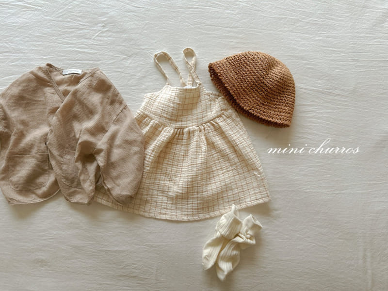 Churros - Korean Children Fashion - #kidsshorts - Loen Check One-Piece - 8