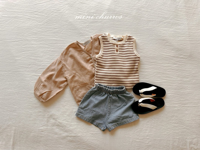 Churros - Korean Children Fashion - #kidsshorts - Denim Mini Shorts - 4