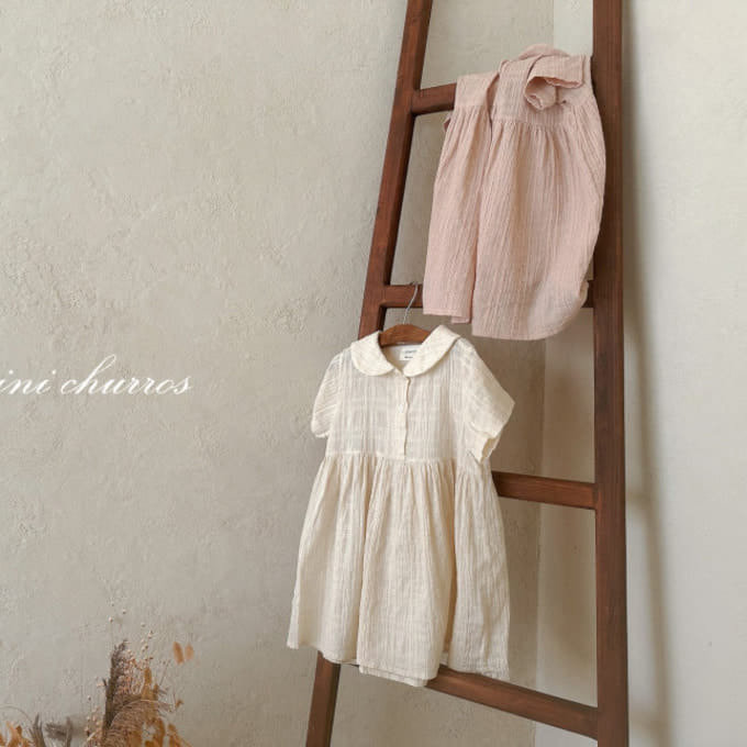 Churros - Korean Children Fashion - #kidzfashiontrend - Flo Shirring One-Piece