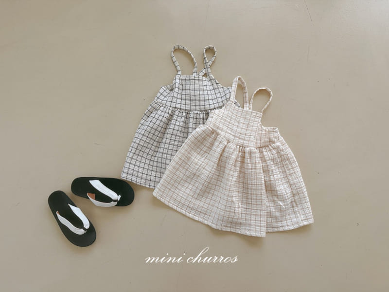 Churros - Korean Children Fashion - #stylishchildhood - Loen Check One-Piece - 2