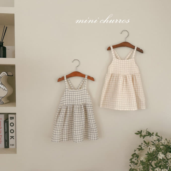 Churros - Korean Children Fashion - #toddlerclothing - Loen Check One-Piece