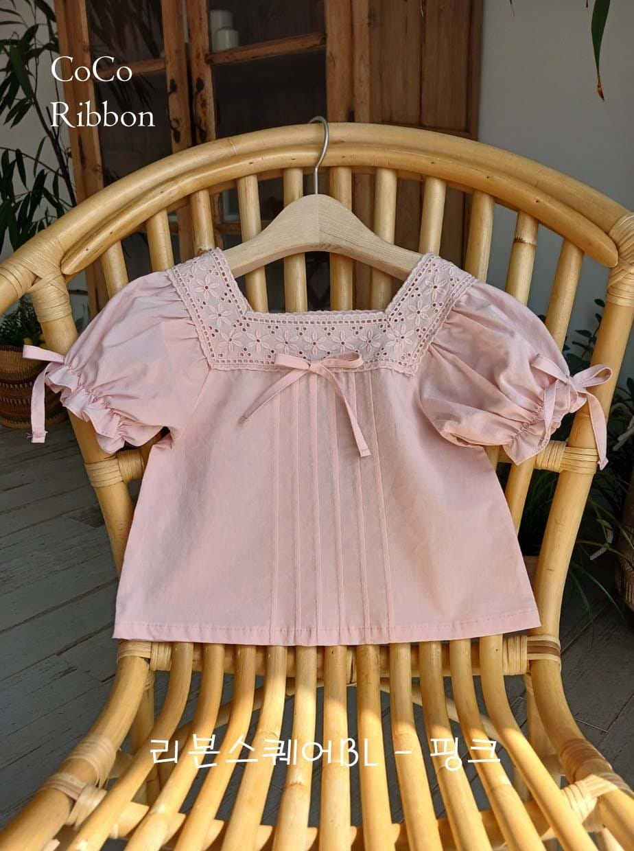 Coco Rabbit - Korean Children Fashion - #fashionkids - Ribbon Square Blouse - 8