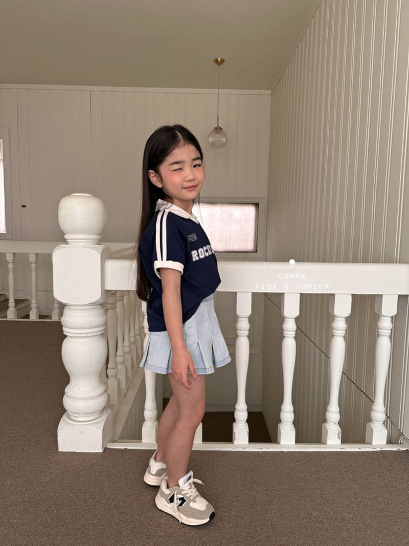 Comma - Korean Children Fashion - #childofig - Collar Two Line Tee - 5
