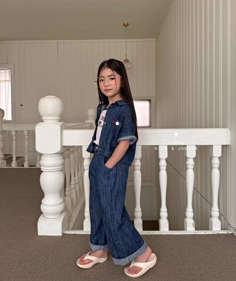 Comma - Korean Children Fashion - #fashionkids - L Denim Crop Shirt - 7