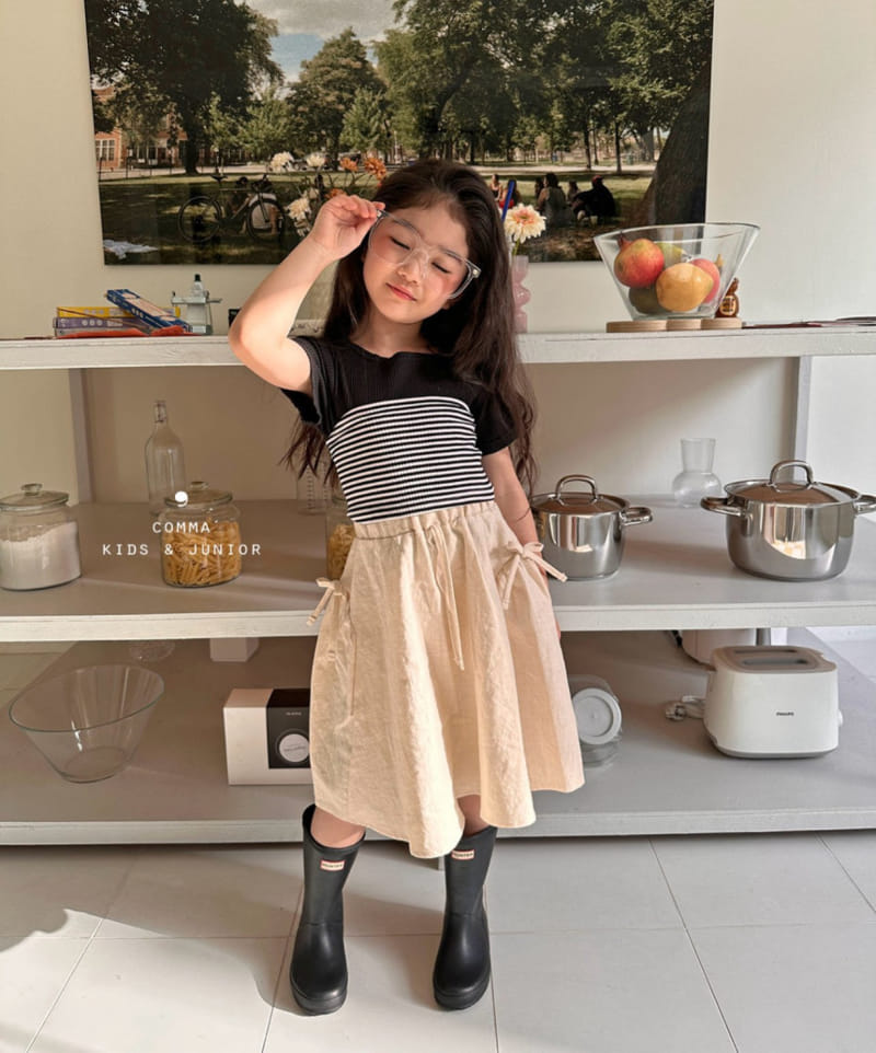 Comma - Korean Children Fashion - #kidsshorts - Shirring Ribbon Skirt - 5